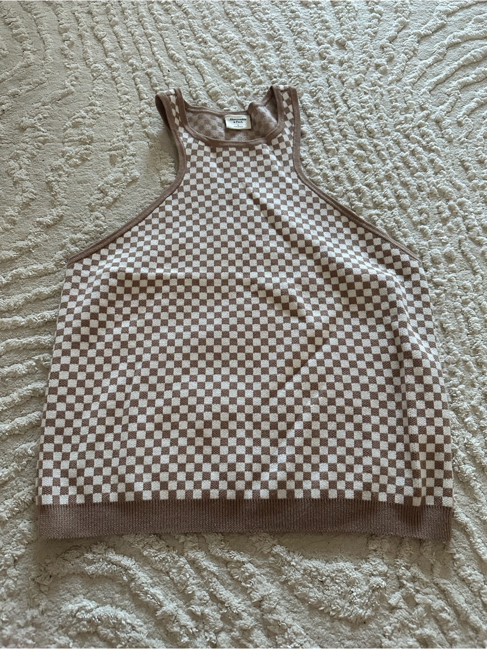 Abercrombie & Fitch Brown and White Checkerboard Tank - Picture 1 of 5